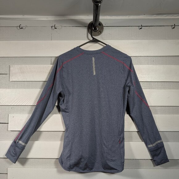 EUC Salomon Women's Large Long Sleeve Running Shirt Top Gray Tech base layer - Picture 2 of 12